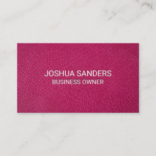 Pink Leather Business Card