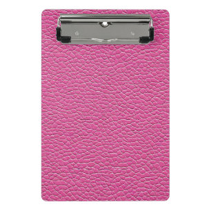 Pink leather effect pattern mini clipboard