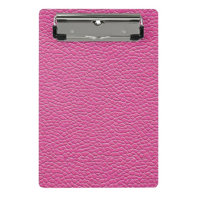 Pink leather effect pattern mini clipboard (Front)