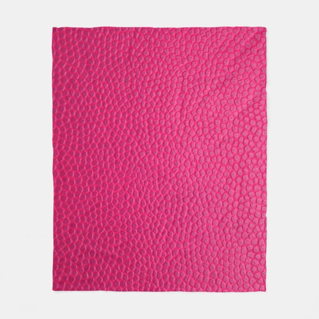Pink leather leather texture skin fleece blanket (Front)