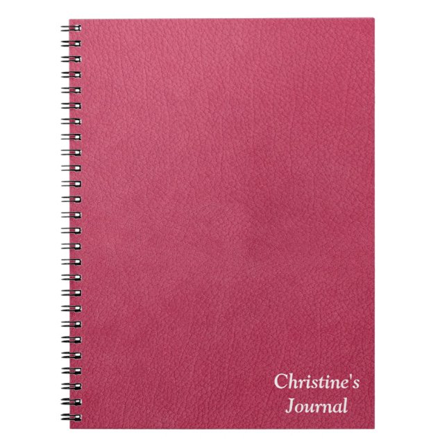 Pink Leather Look Notebook (Front)