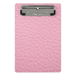 Pink leather  mini clipboard