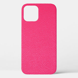 Pink leather texture iPhone 12 case