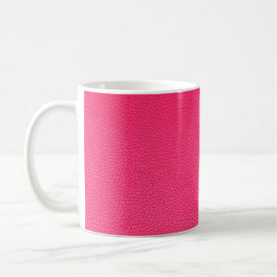 Pink leather texture coffee mug