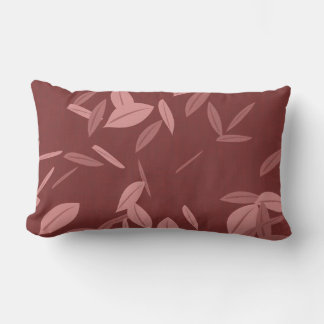 Pink Leaves Lumbar Pillow