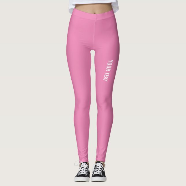 Pink Leggings Add Your Logo Name Text Modern (Front)