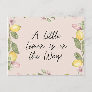 Pink Lemon Announcement Postcard