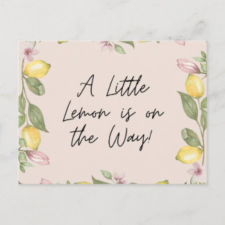 Pink Lemon Announcement Postcard