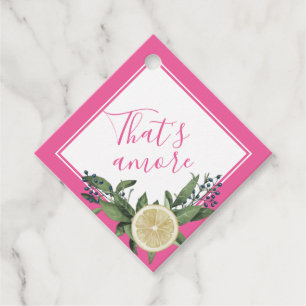 Pink Lemon Citrus That's Amore Favour Tags