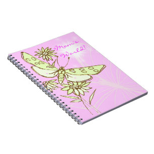 Pink Lemon Lime Butterfly Notebook
