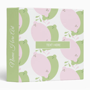 Pink Lemon Lime Pattern 3 Ring Binder