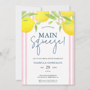 Pink Lemon Main Squeeze Bridal Shower Invitation