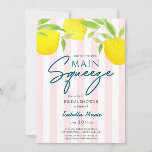 Pink Lemon Main Squeeze Bridal Shower Invitation