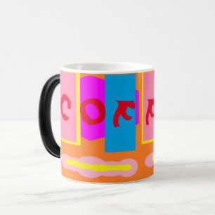 Pink lemon pastel orange with logo coffee magic mug