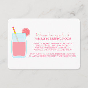 Pink Lemonade Baby Shower Book Request Enclosure Card