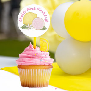Pink Lemonade Birthday Favour Sticker