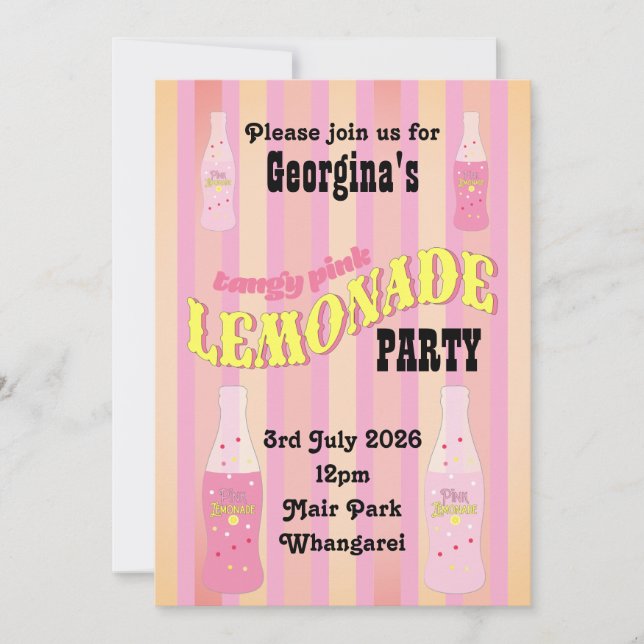 Pink Lemonade Birthday Invitation (Front)