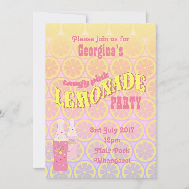 Pink Lemonade Birthday Invitation (Front)