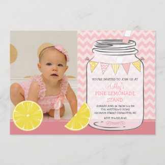 Pink Lemonade Birthday Party Invitation