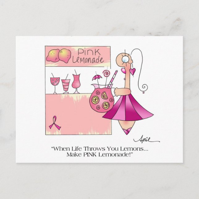 PINK LEMONADE Breast Cancer Postcard (Front)