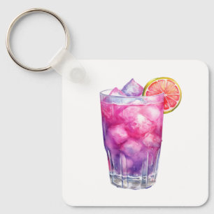 Pink Lemonade Cocktail Keychain
