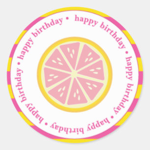 Pink Lemonade Favour Tags, Stickers, Seals