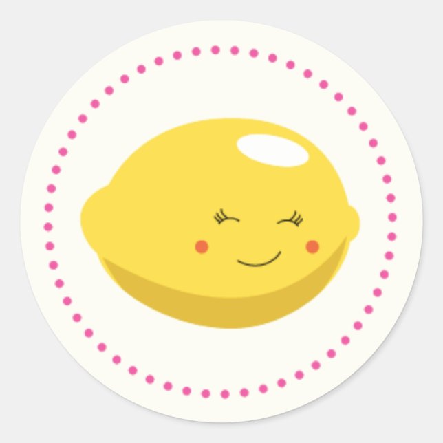 Pink Lemonade Favour Tags, Stickers, Seals (Front)