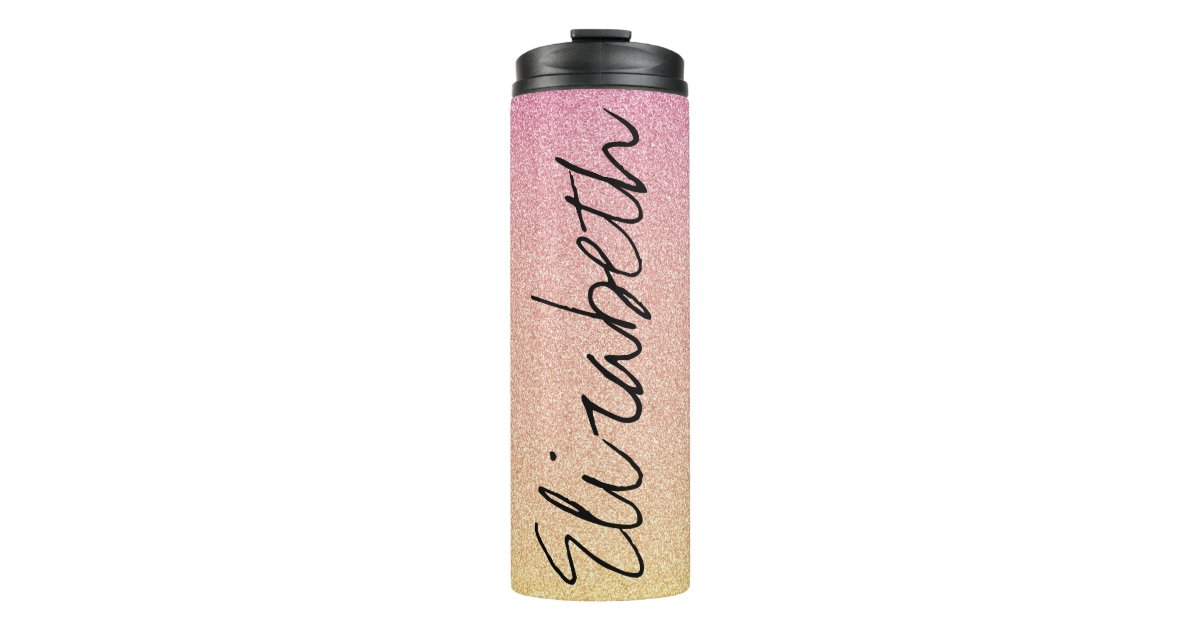 Pink Lemonade Glitter Ombre Thermal Tumbler | Zazzle.ca