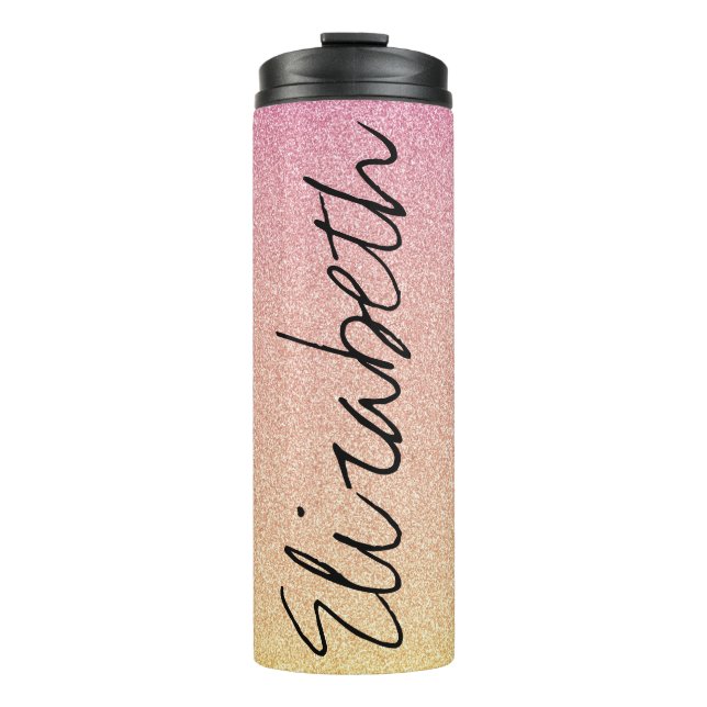 Pink Lemonade Glitter Ombre Thermal Tumbler (Front)