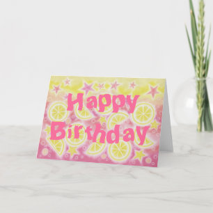 Pink Lemonade 'Happy Birthday' carte texte avant
