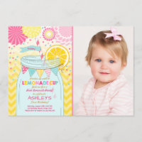 Pink lemonade Invitation Sunshine First Birthday