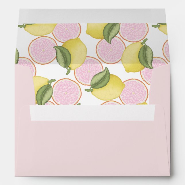 Pink Lemonade Lemon Birthday Party Envelope (Back (Bottom))