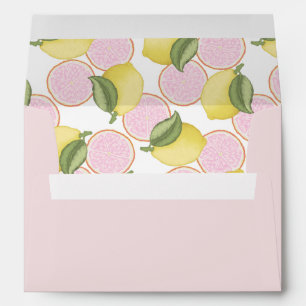 Pink Lemonade Lemon Themed Birthday Party Envelope