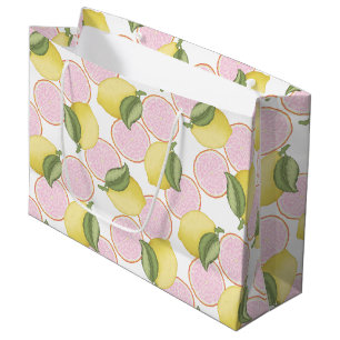 Pink Lemonade Lemon Themed Birthday Party Large Gift Bag
