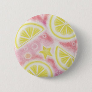 Pink Lemonade 'lemons' button badge
