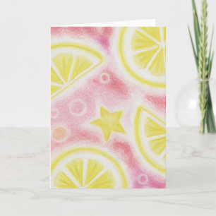 Pink Lemonade 'lemons' greetings card