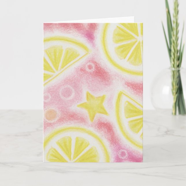 Pink Lemonade 'lemons' greetings card (Front)