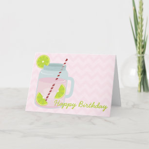 Pink Lemonade & Lime Birthday Card
