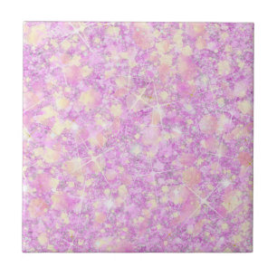 Pink Lemonade Magenta Colour Solid Faux Glitter Tile