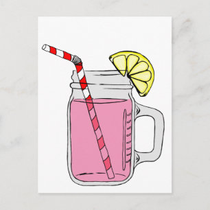 Pink Lemonade Mason Jar Postcard