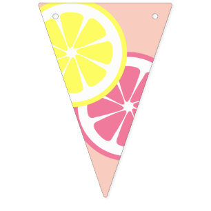 Pink Lemonade Party, yellow and pink Bunting Flags