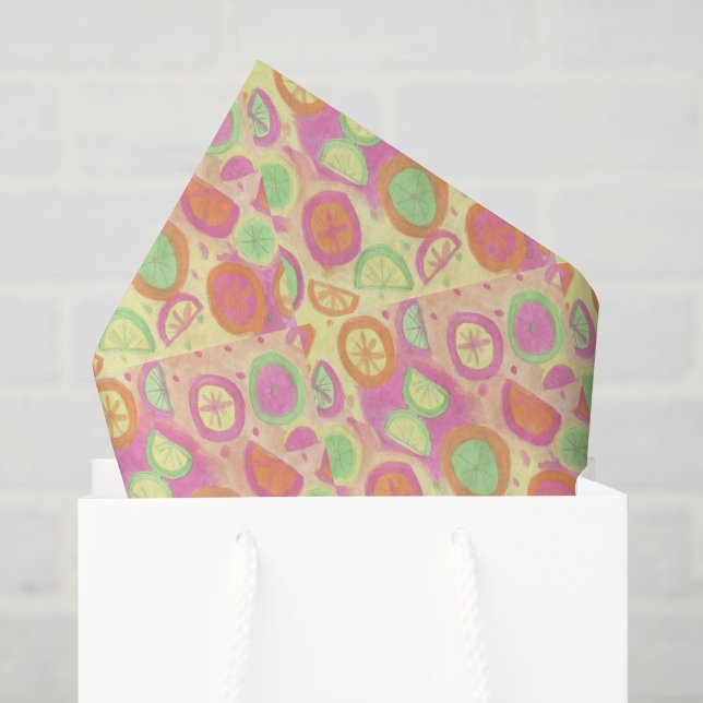 Pink Lemonade Pattern Tissue Paper (Gift Bag)