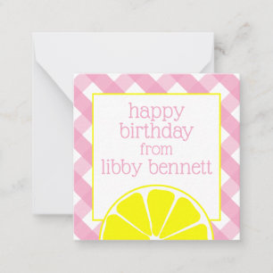 Pink Lemonade Personalized Gift Enclosure Cards