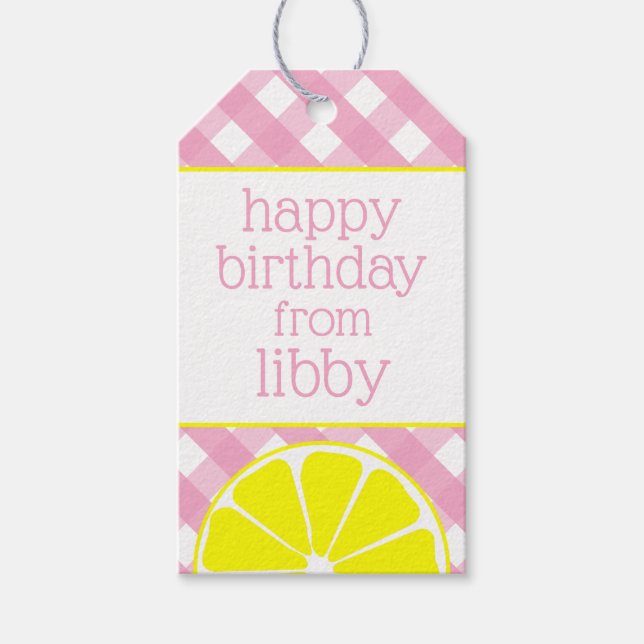 Pink Lemonade Personalized Gift Tags (Front)