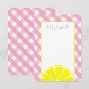 Pink Lemonade Personalized Note Cards