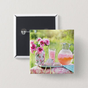 Pink lemonade picture 2 inch square button