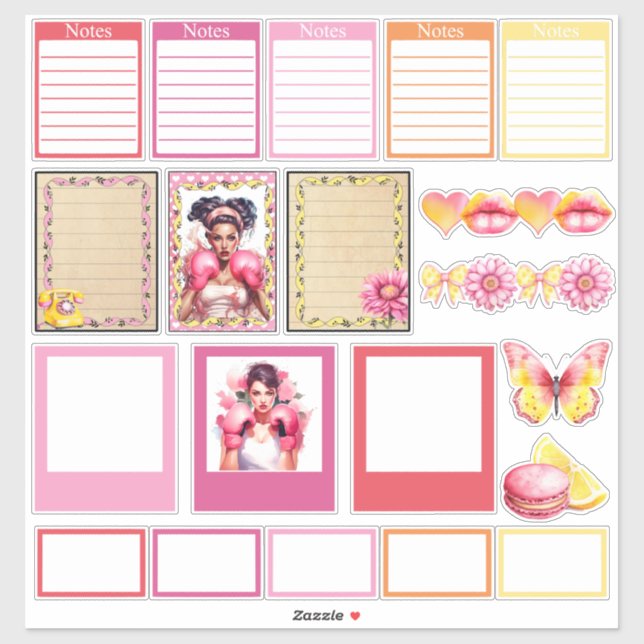 Pink Lemonade Set 2 Planner Stickers (Sheet)