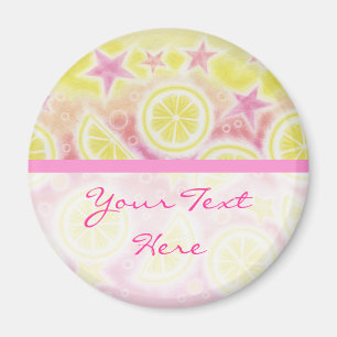 Pink Lemonade 'Your Text' fridge magnet stripe