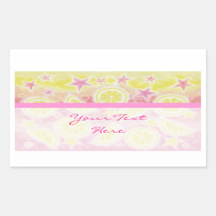 Pink Lemonade 'Your Text' sticker rectangle stripe