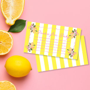 Pink Lemons Baby Shower Book for Baby Enclosure Card